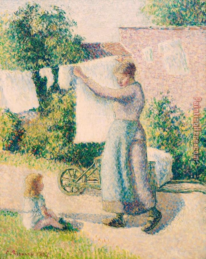 Camille Pissarro Woman Hanging Laundry